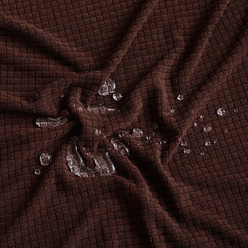 Housse de canapé marron en jacquard vue de face