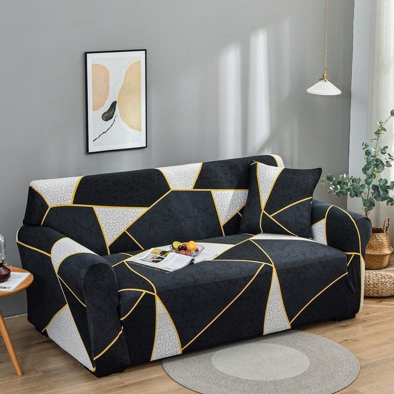 Gros plan sur le tissu extensible noir de la housse