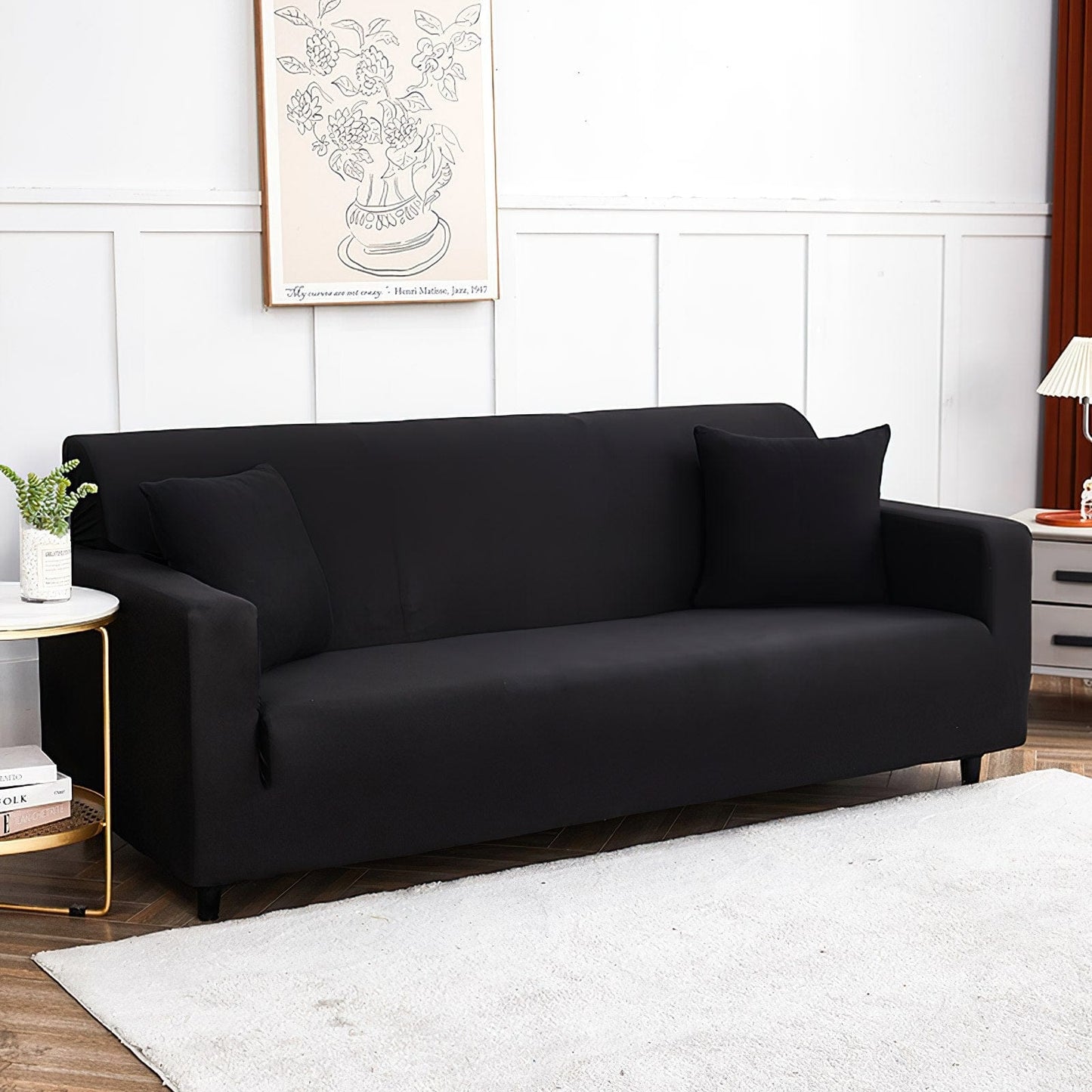 Détail des coutures renforcées sur la housse noire
