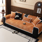 Housse de canapé orange en tissu chenille côtelé 3D
