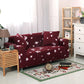 Housse de canapé rouge avec motif floral, vue de face