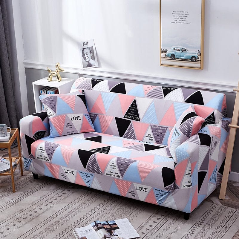 Vue rapprochée du tissu extensible rose de la housse