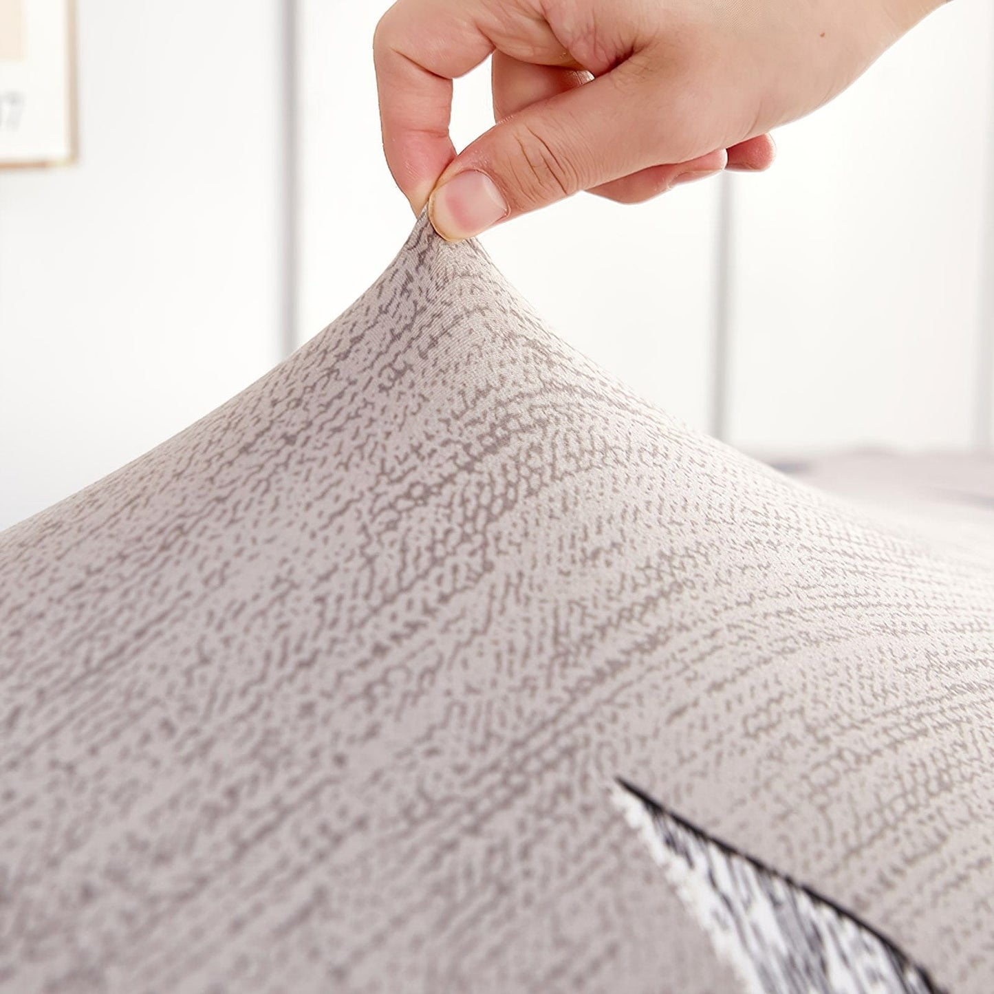 Vue rapprochée du tissu extensible, texture douce et lisse