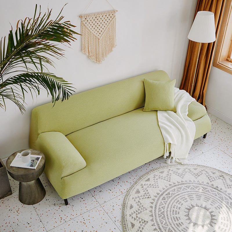 Gros plan sur le tissu jacquard déperlant vert clair