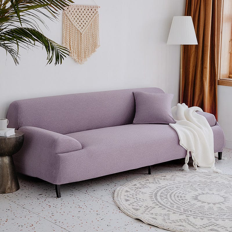 Gros plan sur le tissu jacquard violet montrant la texture déperlante