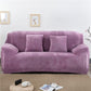 Vue rapprochée de la housse extensible en velours violet