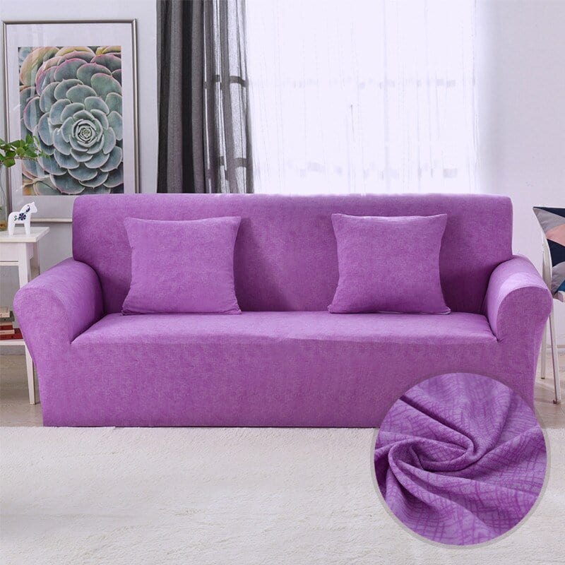 Gros plan sur tissu violet extensible, texture douce