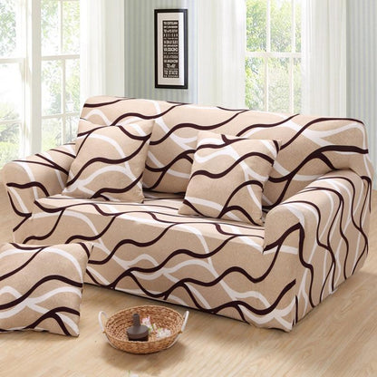 Gros plan sur la housse beige, tissu anti-taches