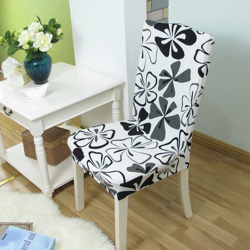 Housse de chaise extensible noire avec motif trèfle