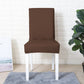 Housse de chaise marron en similicuir vue de côté