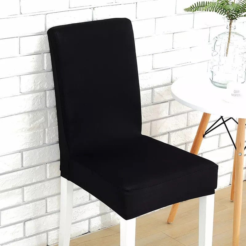 Housse extensible noire pour chaise sans accoudoirs