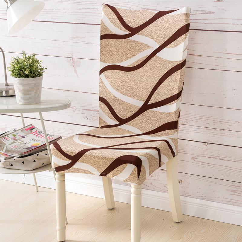 Housse de chaise extensible motif vague, ajustée sur une chaise