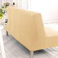 Vue rapprochée du tissu élastique beige anti-taches