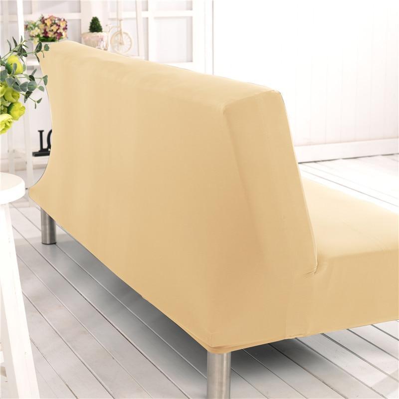 Vue rapprochée du tissu élastique beige anti-taches