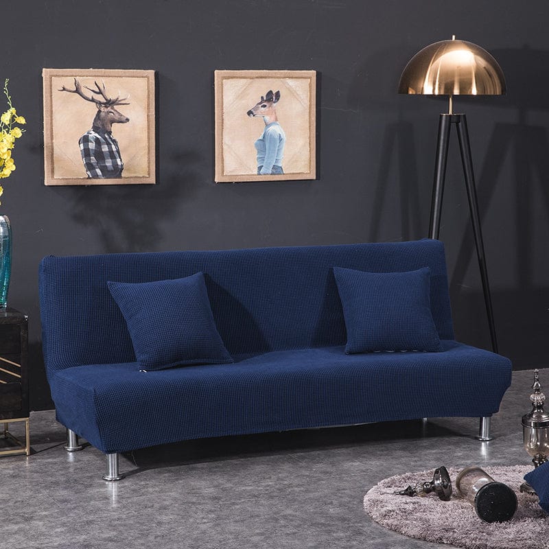 Housse de clic-clac bleu marine en jacquard italien