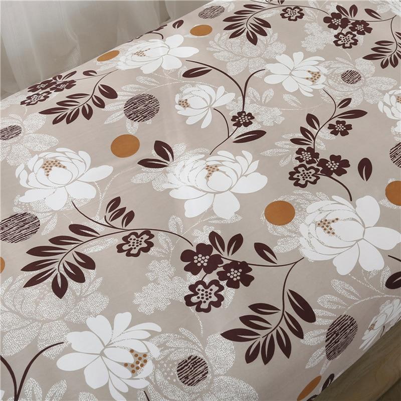 Housse ajustée sur clic-clac, motif floral marron