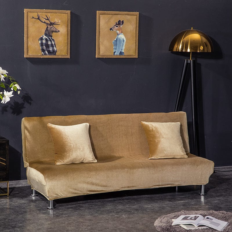 Housse de clic-clac en velours marron, vue de face