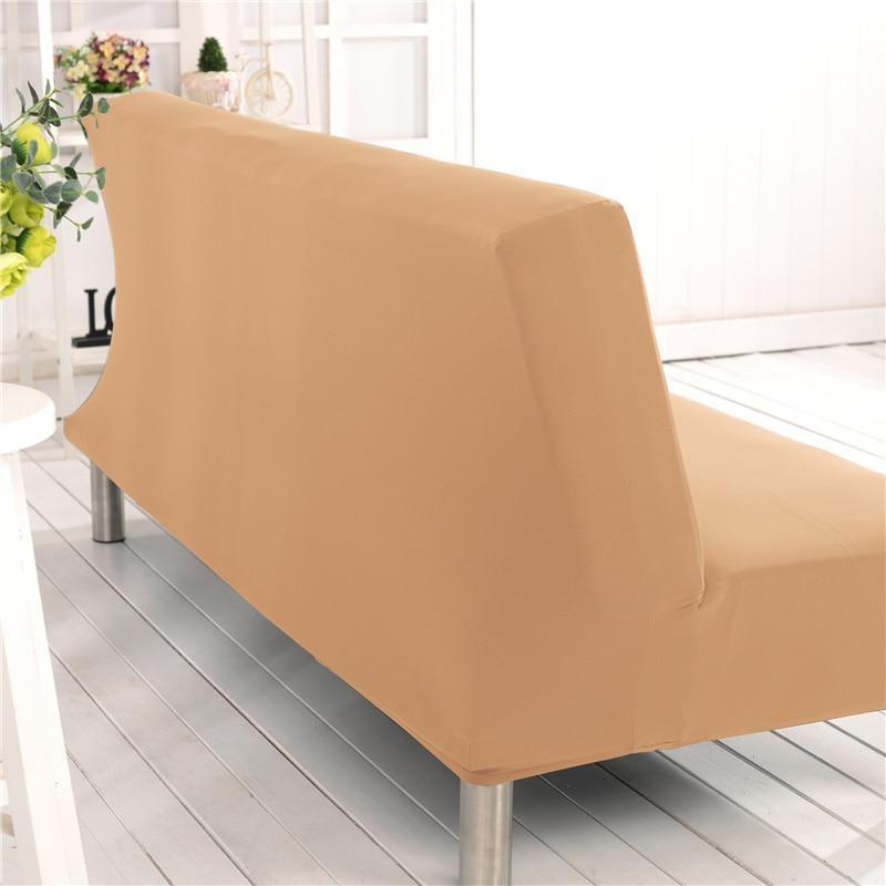 Vue rapprochée du tissu élastique marron de la housse