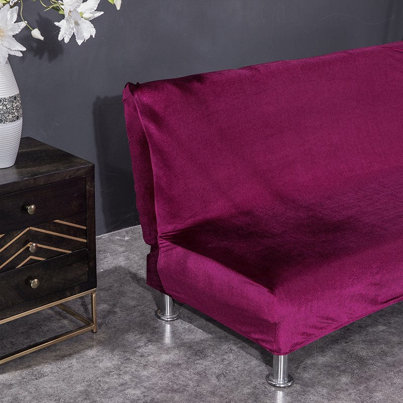 Détail du tissu velours magenta, texture douce