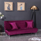 Housse de clic-clac magenta en velours, vue de face