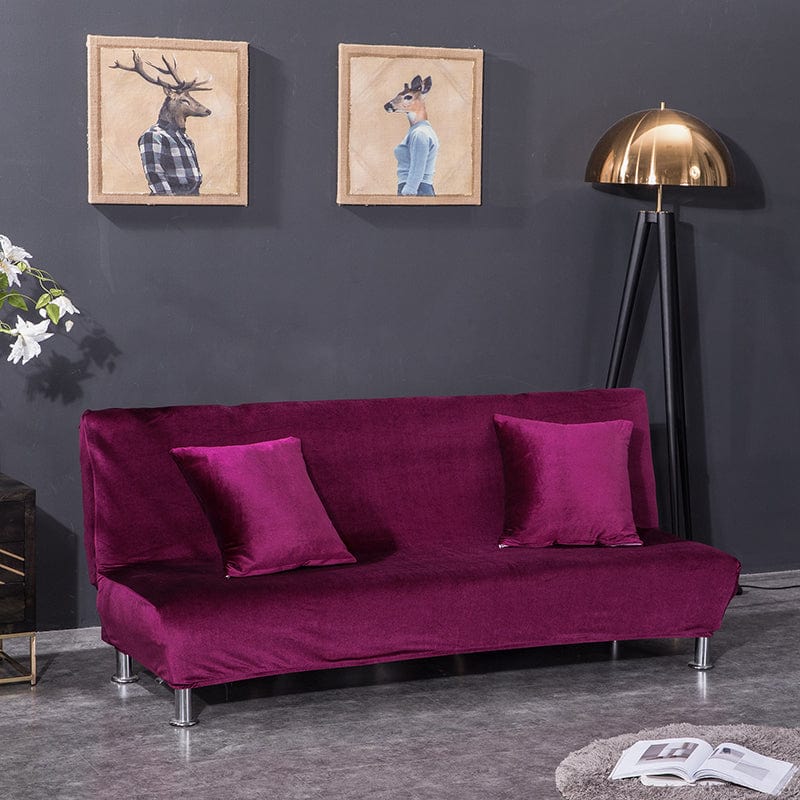 Housse de clic-clac magenta en velours, vue de face