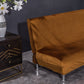 Gros plan sur la texture velours marron de la housse