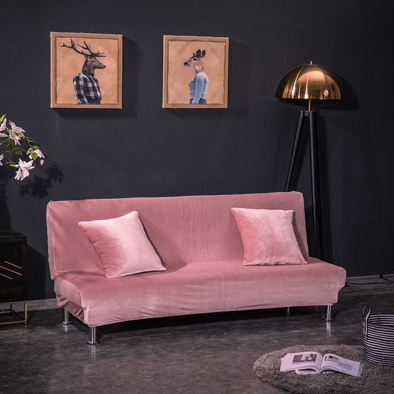 Housse de clic clac en velours rose, vue de face