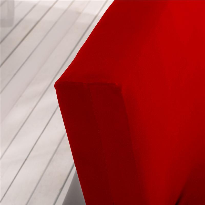 Zoom sur le tissu élastique rouge de la housse