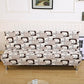Housse extensible sur canapé-lit, motif seventies coloré