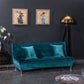 Housse de clic-clac en velours vert canard, vue de face