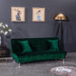 Housse de clic clac en velours vert sur canapé-lit