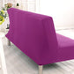 Vue rapprochée du tissu élastique violet de la housse