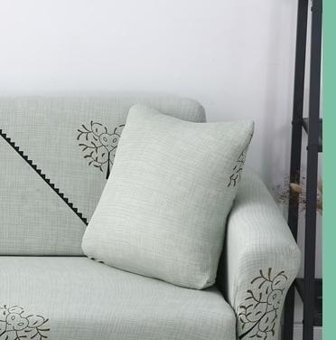 Deux housses de coussin extensibles en tissu élastique, motif automnal