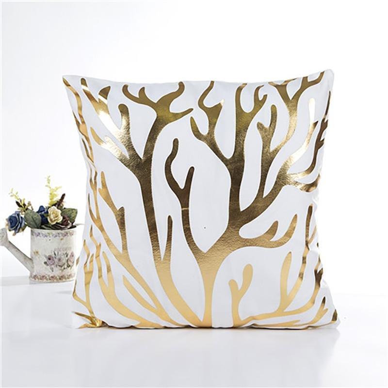 Housse de coussin extensible avec motif branches, 45x45 cm