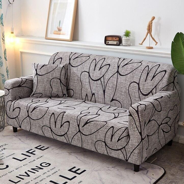 Deux housses de coussin marron en tissu extensible