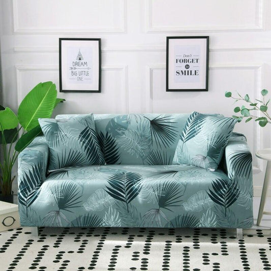 Housses de coussin vert jungle, tissu élastique, lot de deux