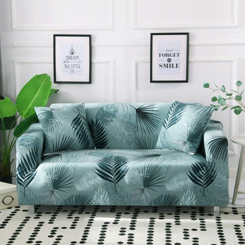 Housses de coussin vert jungle, tissu élastique, lot de deux
