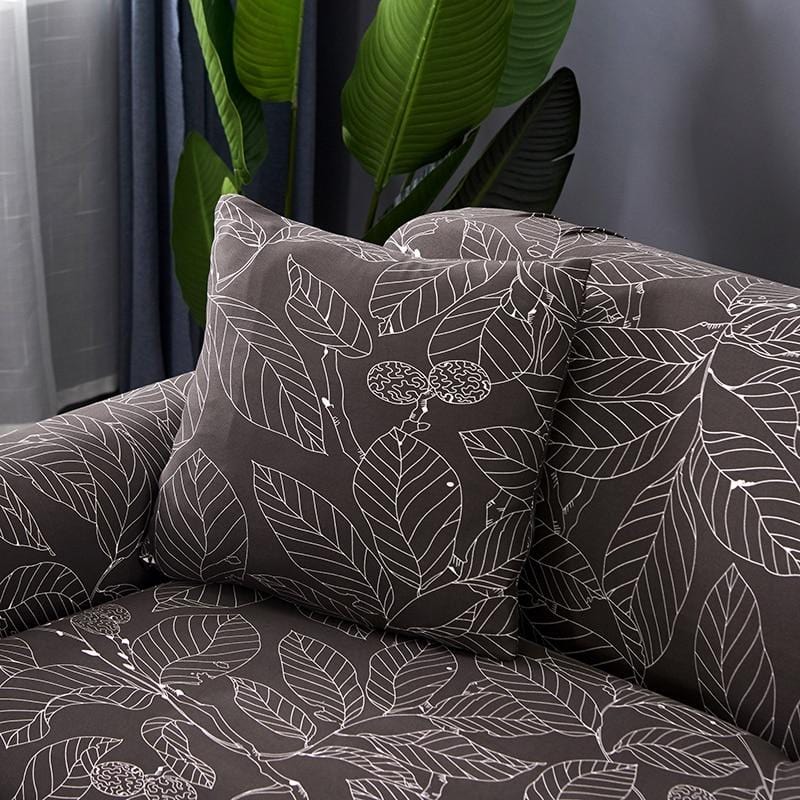 Gros plan sur le tissu extensible à motif feuilles
