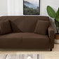 Housse de coussin marron imperméable sur canapé beige
