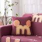 Gros plan sur texture antidérapante d'une housse de coussin beige