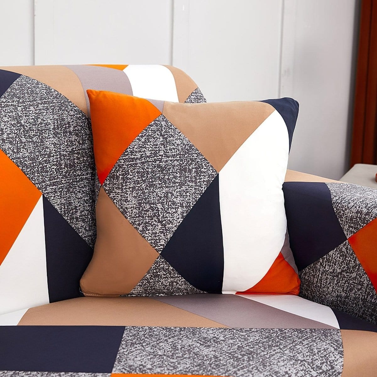 Deux housses de coussin modernes en tissu résistant, 45x45 cm