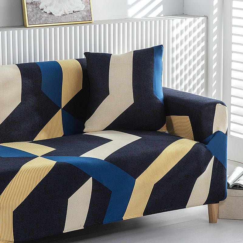 Deux housses de coussin extensibles sur un canapé moderne