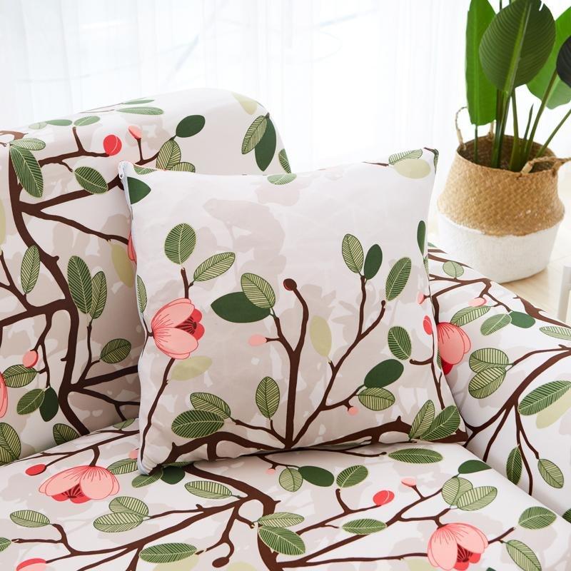 Gros plan sur tissu extensible de housse de coussin fleurie
