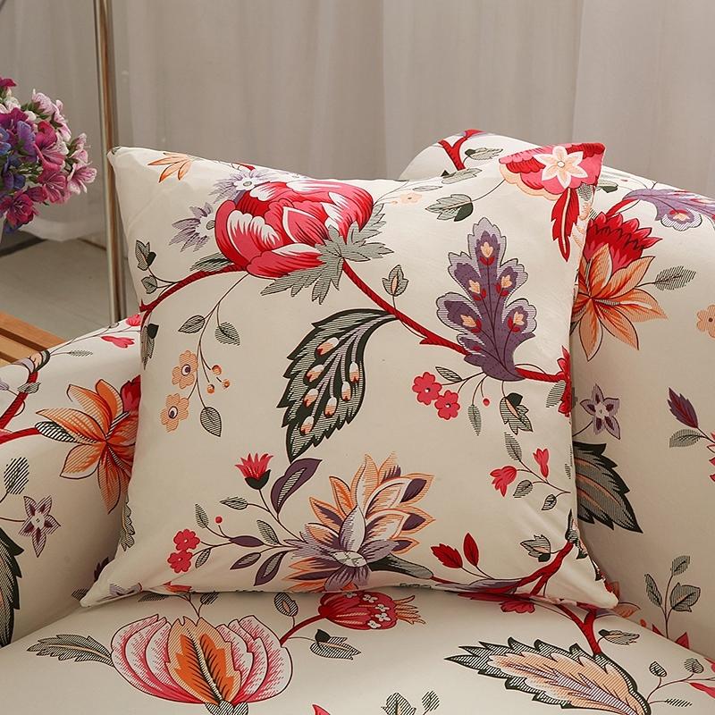 Housses de coussin à motif floral rouge, lot de deux