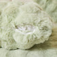 Housse de coussin vert menthe en fausse fourrure douce