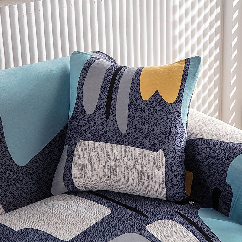 Housses de coussin extensibles motif zigzag, 45x45 cm, lot de deux