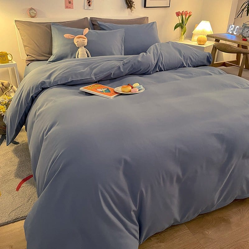 Texture douce et lisse de la housse de couette en gros plan