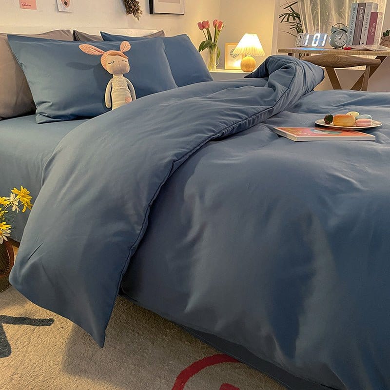Housse de couette lavable en machine sur un lit