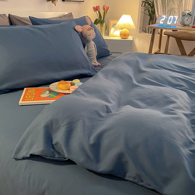 Détail des coutures de la housse de couette en polyester