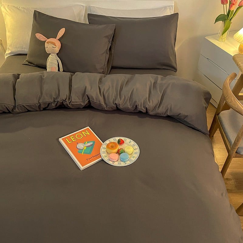 Vue de côté de la housse de couette en polyester